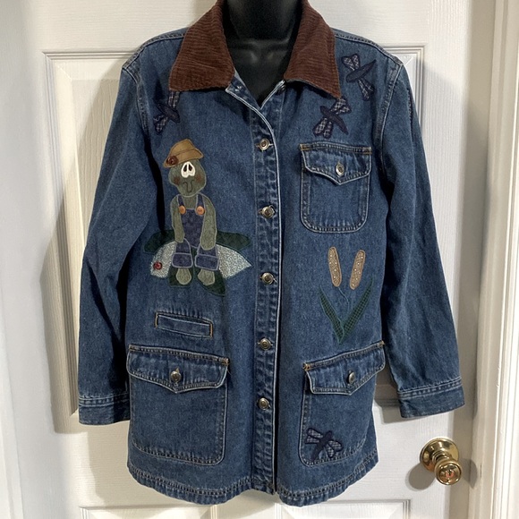 Haiks Jackets & Blazers - Hails vintage denim patched jacket, size small.